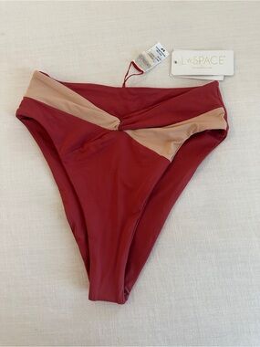 L*Space Nancy Lee Twist High-Leg Bikini Bottom